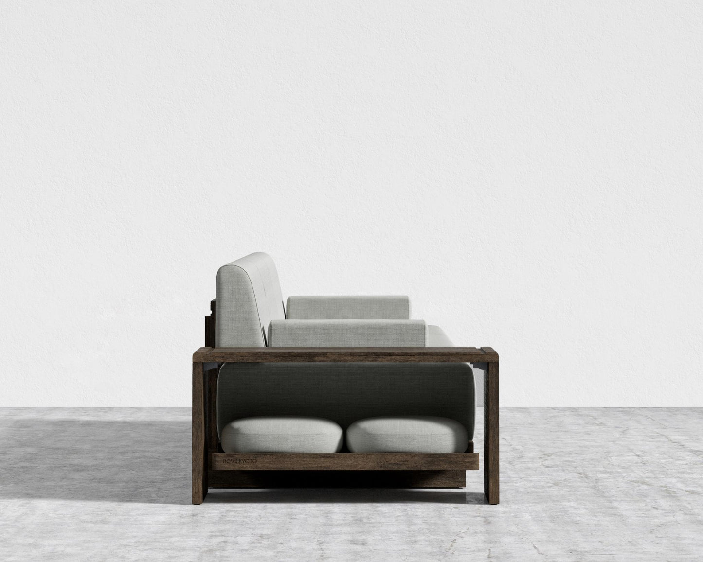 Kyoto 3-Seater Sofa - Kyoto Truffle - Deep-cut, Performance Linen - Dove