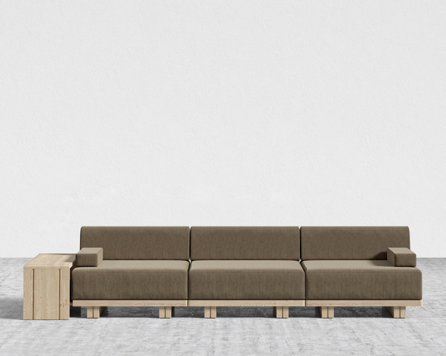 Kyoto 3-Seater Sofa - Kyoto Truffle - Deep-cut, Ombra Velvet - Smoky Brown