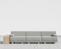 Kyoto 3-Seater Sofa - Kyoto Truffle - Deep-cut, Performance Linen - Dove