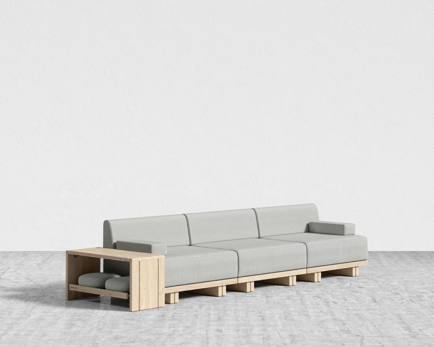 Kyoto 3-Seater Sofa - Kyoto Truffle - Deep-cut, Performance Linen - Dove