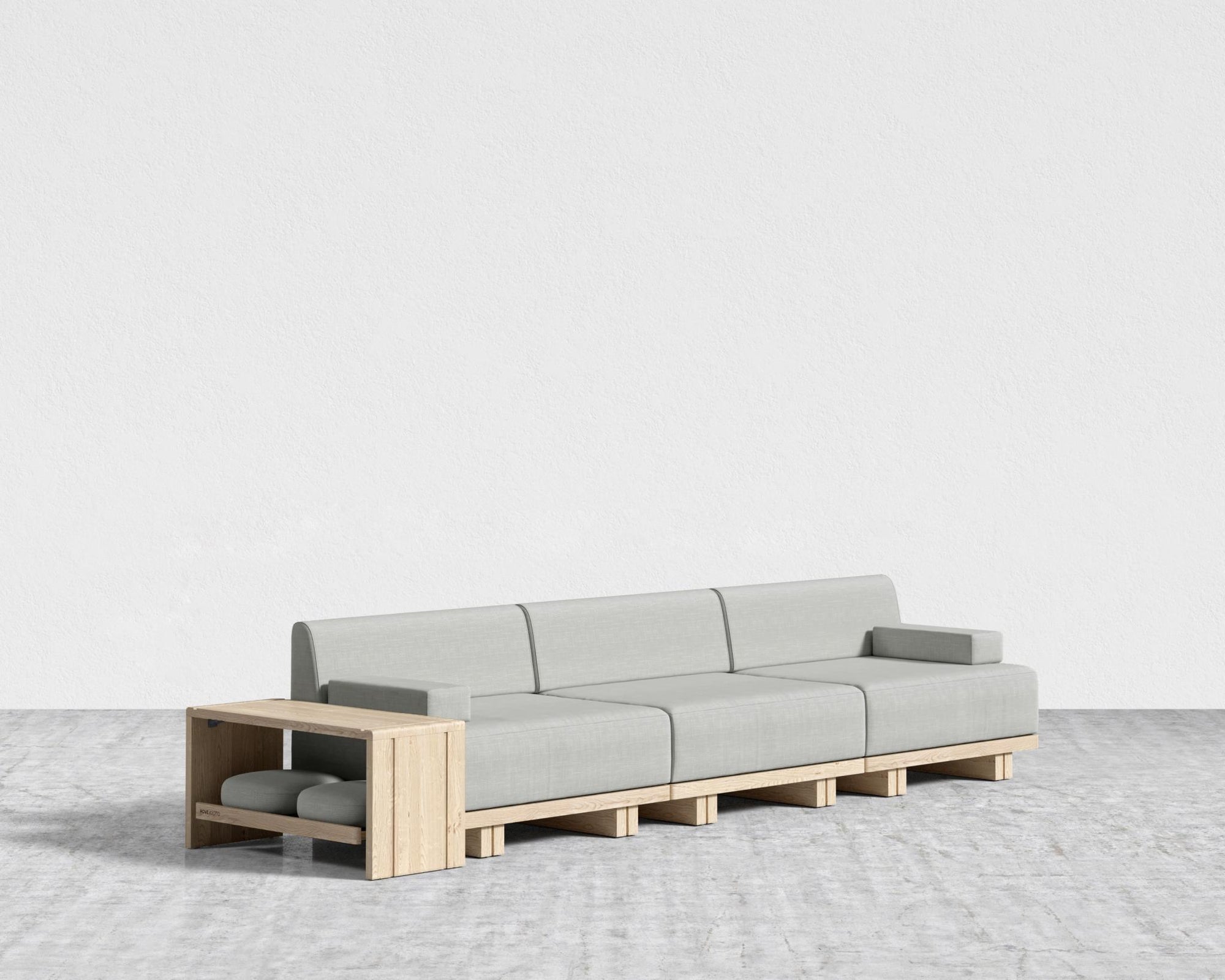 Kyoto 3-Seater Sofa - Kyoto Truffle - Deep-cut, Performance Linen - Dove