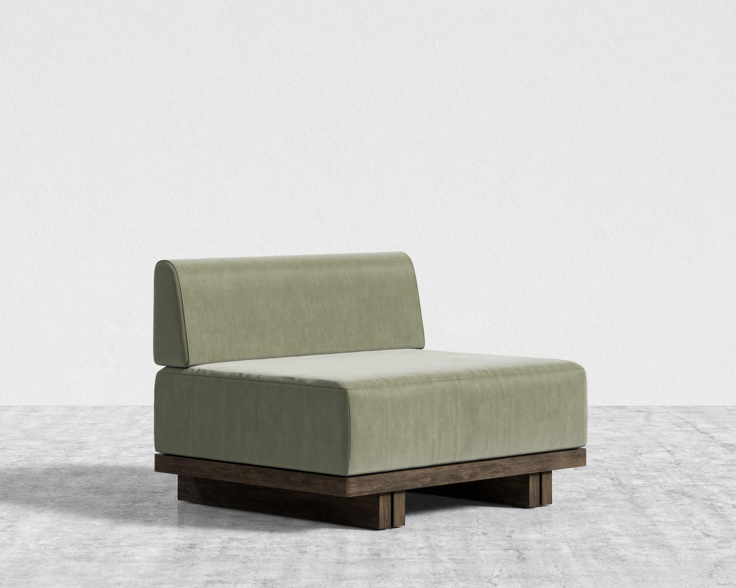 Kyoto Armless - Kyoto Truffle - Deep-cut, Cotton Velvet - Verdant