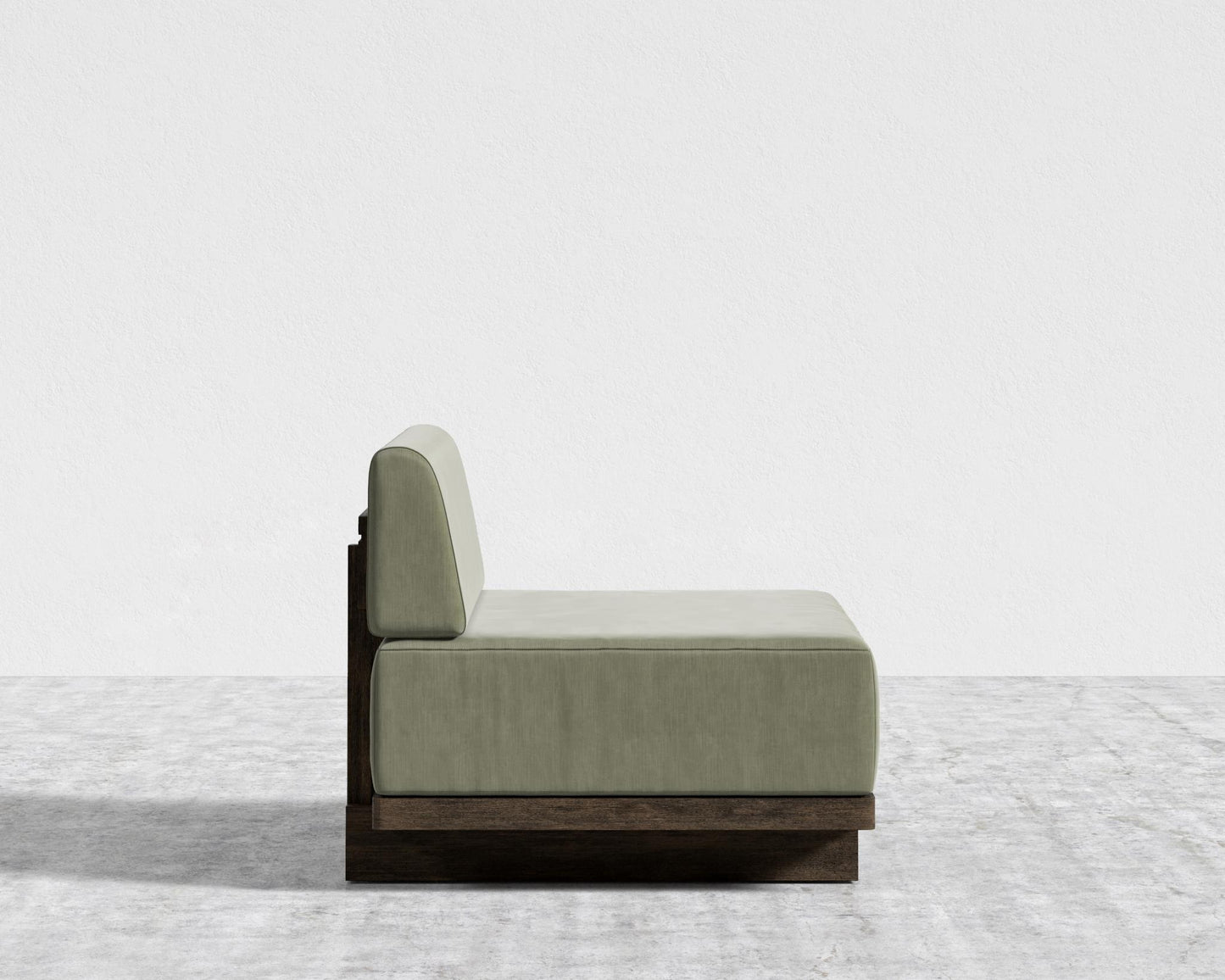 Kyoto Armless - Kyoto Truffle - Deep-cut, Cotton Velvet - Verdant