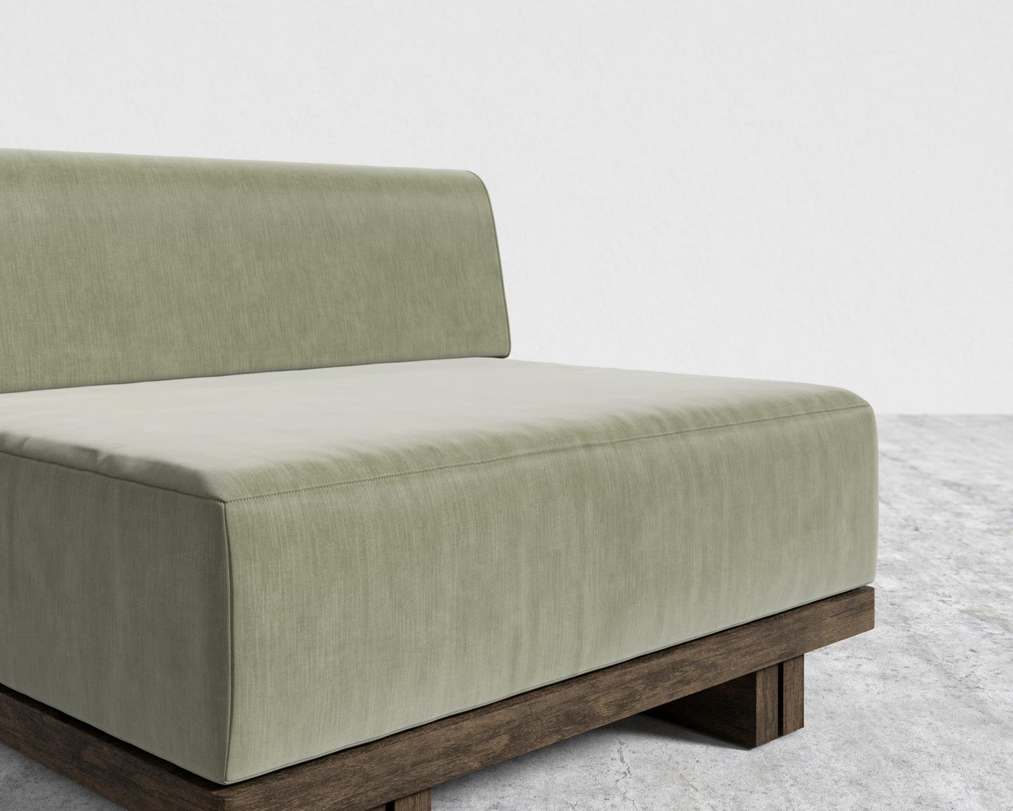 Kyoto Armless - Kyoto Truffle - Deep-cut, Cotton Velvet - Verdant