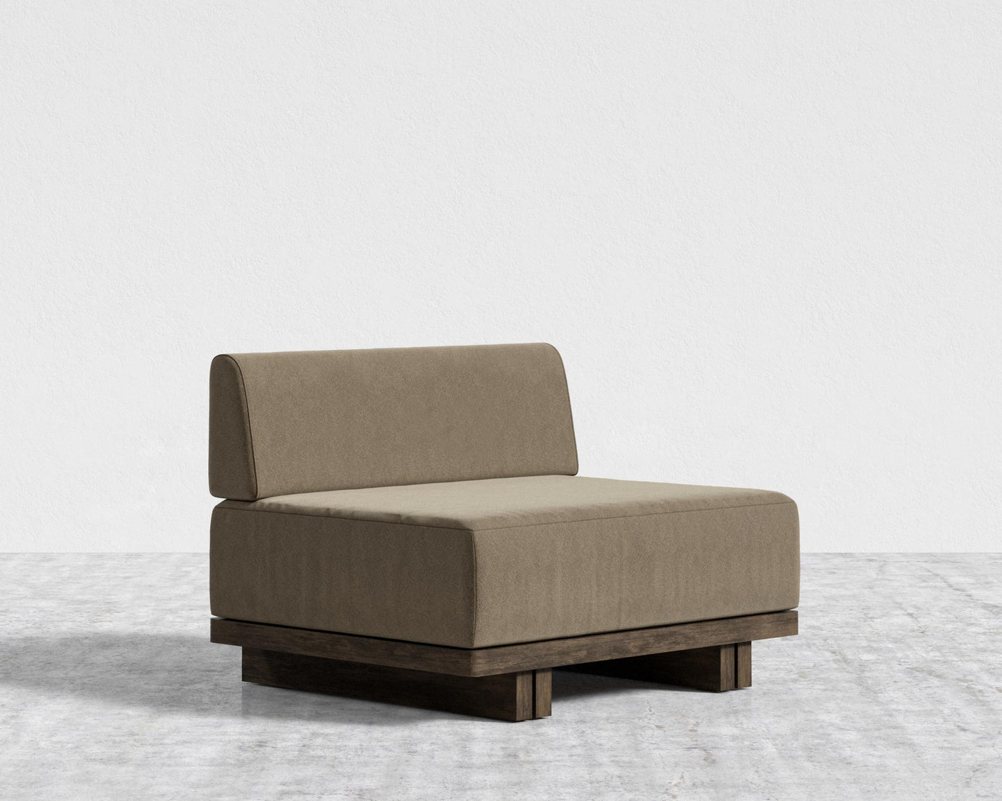 Kyoto Armless - Kyoto Truffle - Deep-cut, Ombra Velvet - Smoky Brown