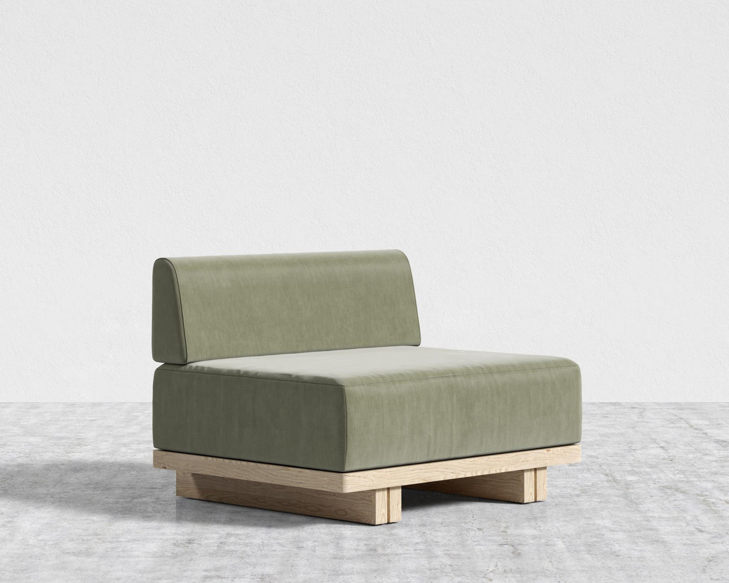 Kyoto Armless - Kyoto Truffle - Deep-cut, Cotton Velvet - Verdant