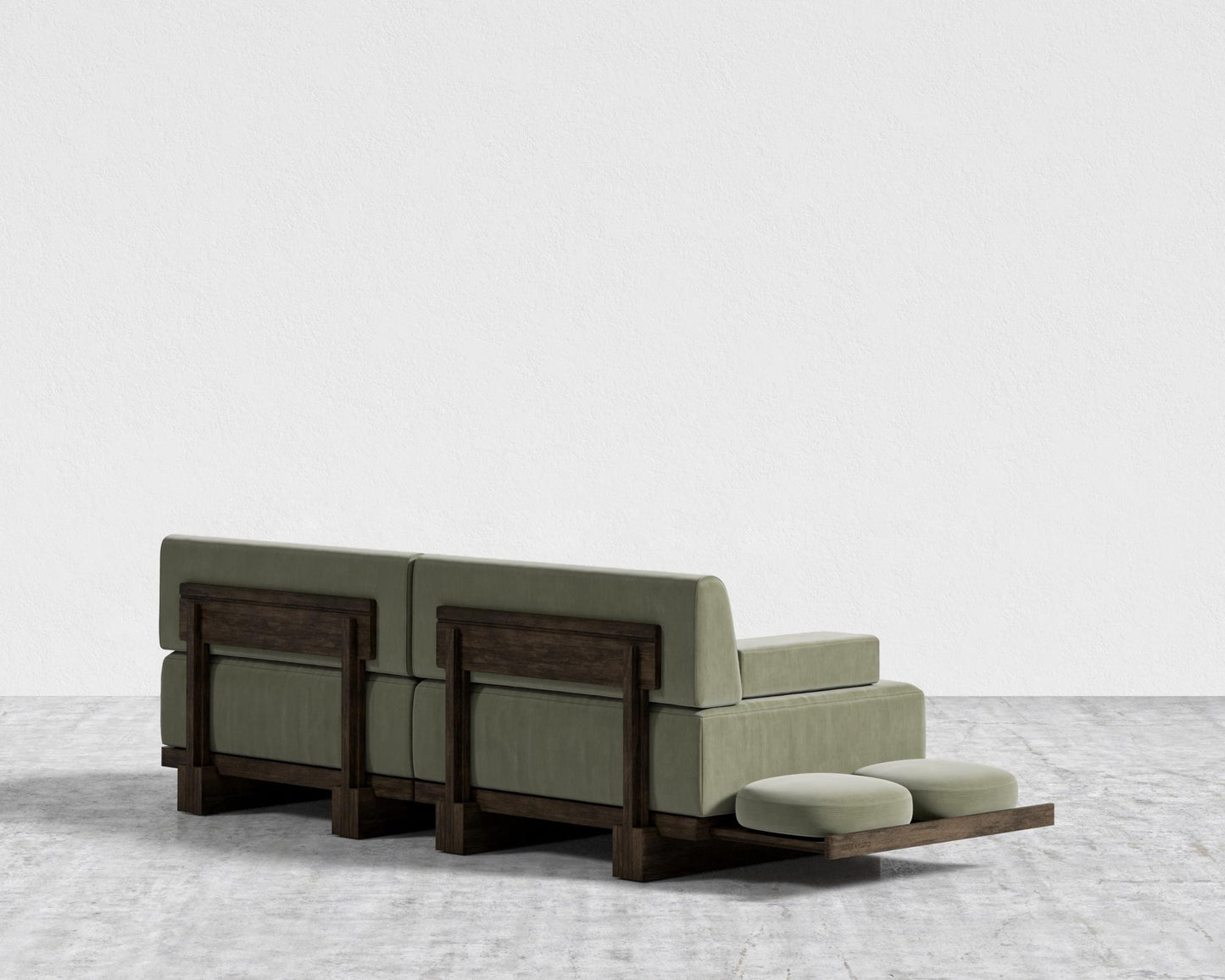 Kyoto Loveseat - Kyoto Truffle - Deep-cut, Cotton Velvet - Verdant