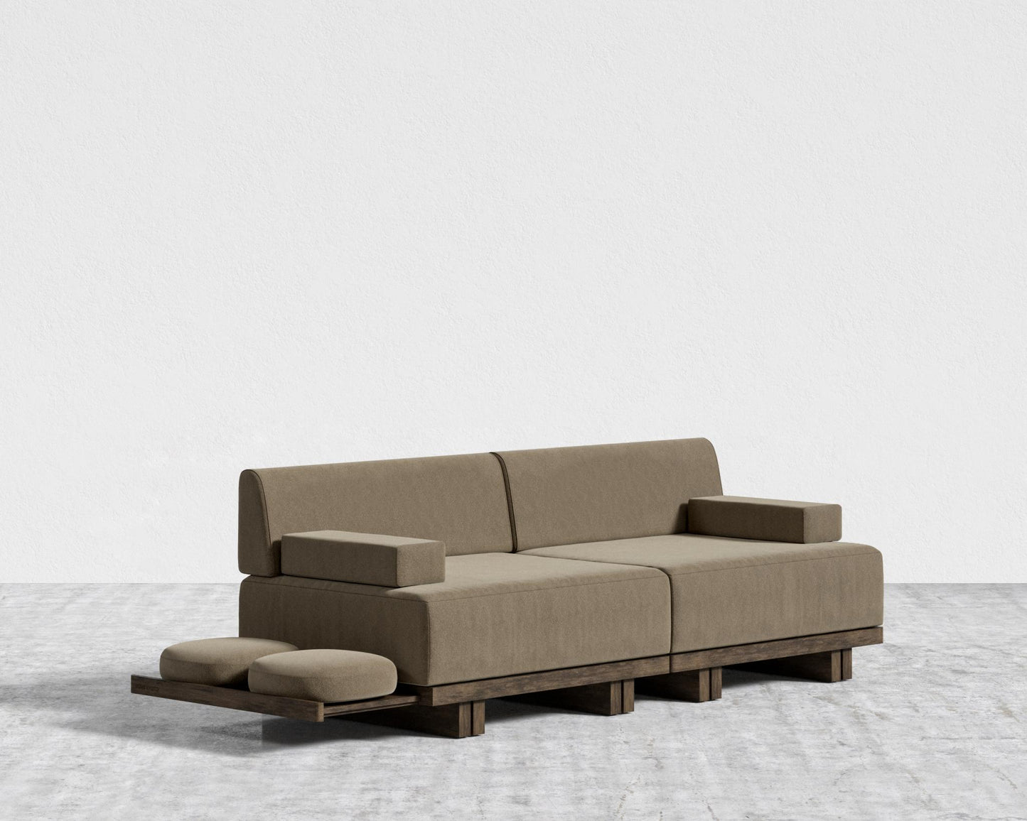 Kyoto Loveseat - Kyoto Truffle - Deep-cut, Ombra Velvet - Smoky Brown