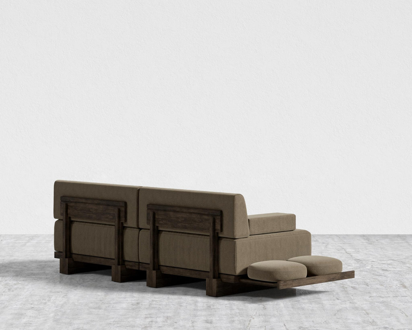 Kyoto Loveseat - Kyoto Truffle - Deep-cut, Ombra Velvet - Smoky Brown