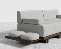 Kyoto Loveseat - Kyoto Truffle - Deep-cut, Performance Linen - Dove