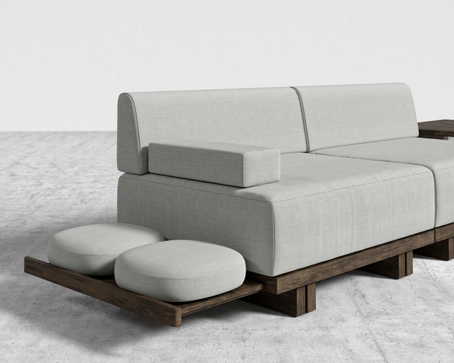 Kyoto L-Sectional - Kyoto Truffle - Deep-cut, Performance Linen - Dove