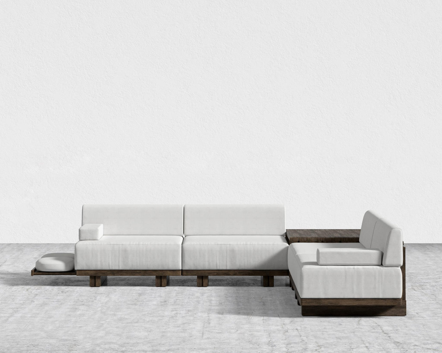 Kyoto L-Sectional - Kyoto Truffle - Deep-cut, Performance Linen - Swan