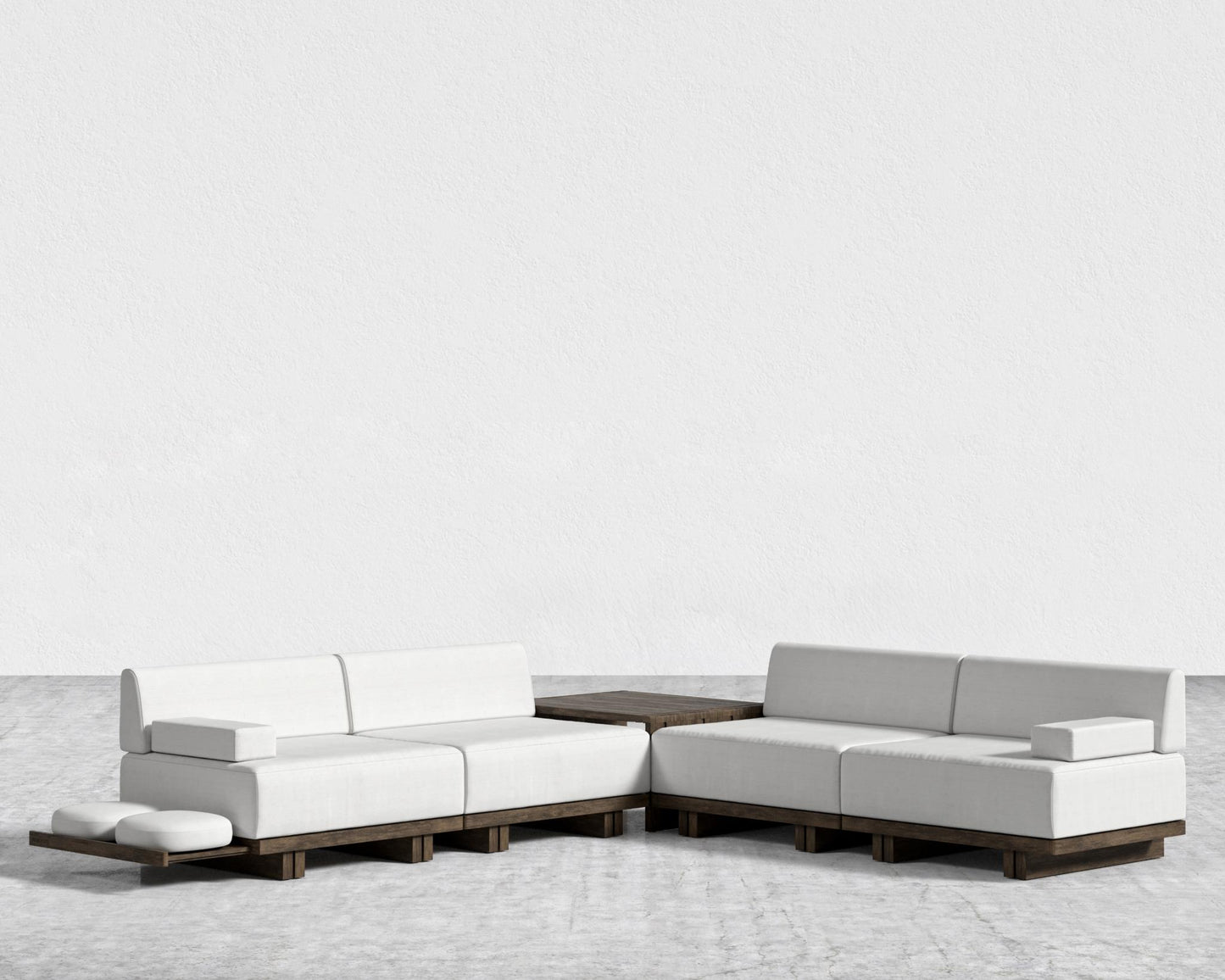 Kyoto L-Sectional - Kyoto Truffle - Deep-cut, Performance Linen - Swan