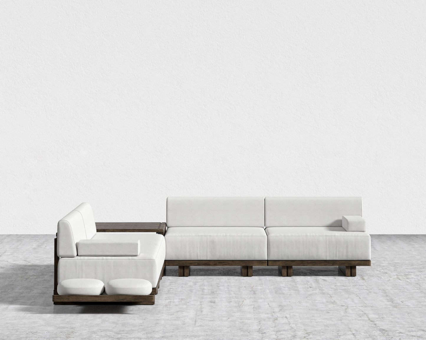 Kyoto L-Sectional - Kyoto Truffle - Deep-cut, Performance Linen - Swan