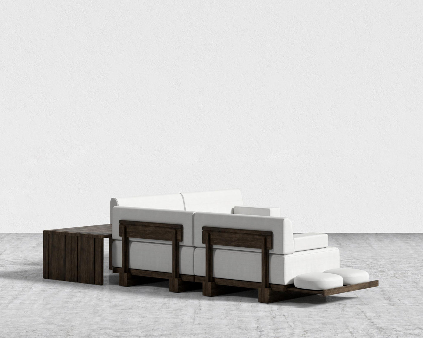 Kyoto L-Sectional - Kyoto Truffle - Deep-cut, Performance Linen - Swan