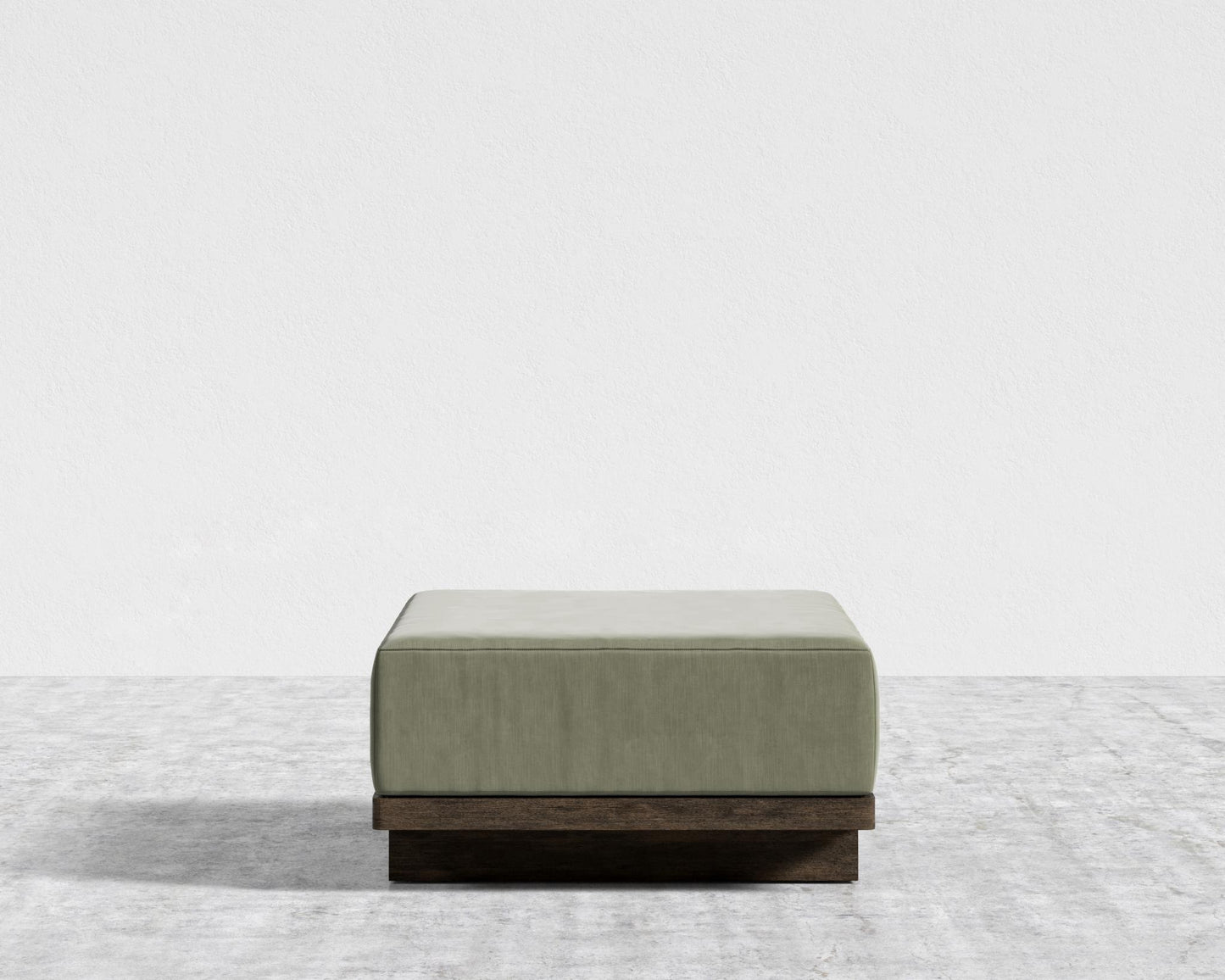 Kyoto Ottoman - Kyoto Truffle - Deep-cut, Cotton Velvet - Verdant