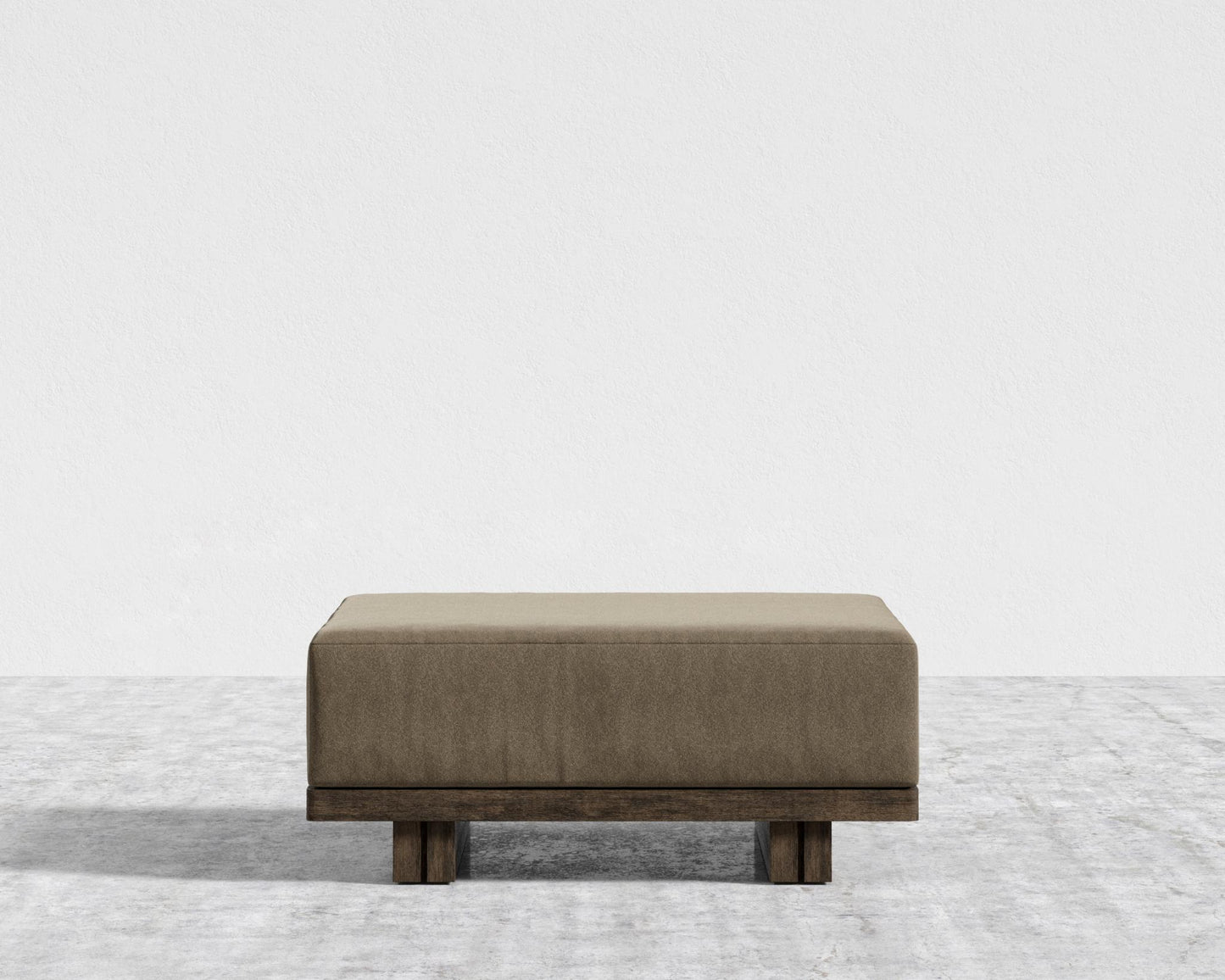 Kyoto Ottoman - Kyoto Truffle - Deep-cut, Ombra Velvet - Smoky Brown