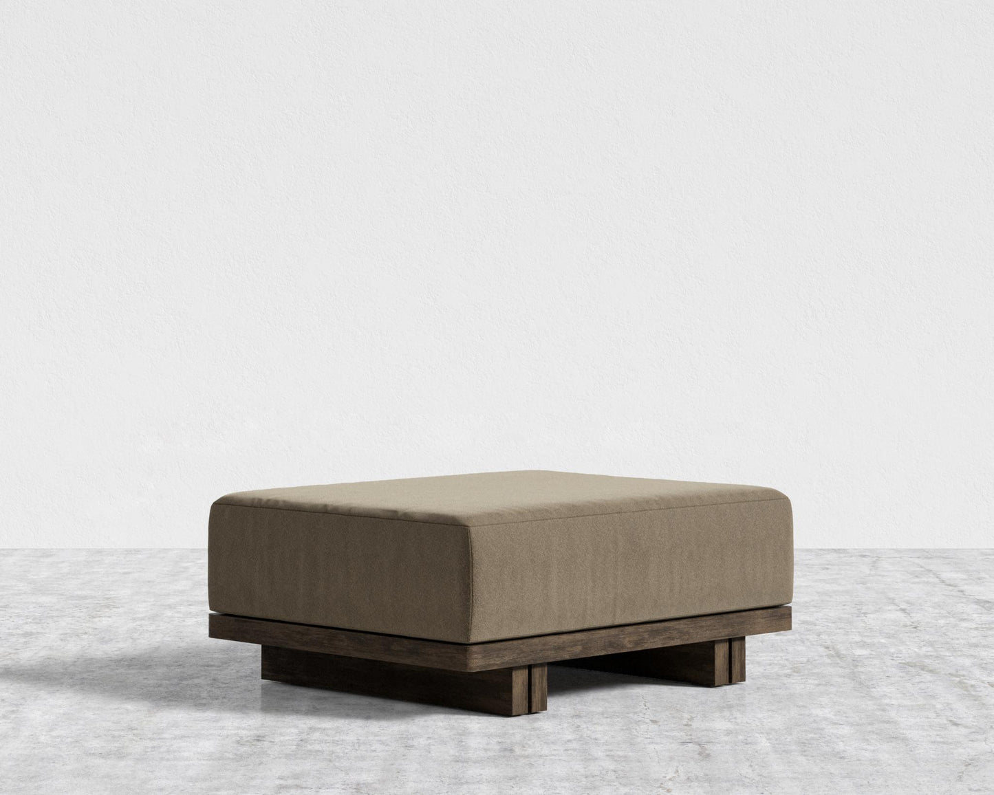 Kyoto Ottoman - Kyoto Truffle - Deep-cut, Ombra Velvet - Smoky Brown