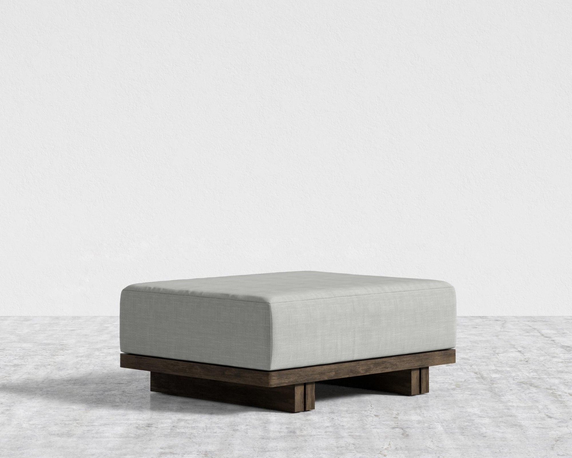 Kyoto Ottoman - Kyoto Truffle - Deep-cut, Performance Linen - Dove