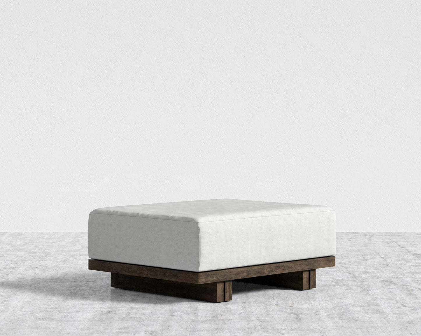 Kyoto Ottoman - Kyoto Truffle - Deep-cut, Performance Linen - Swan