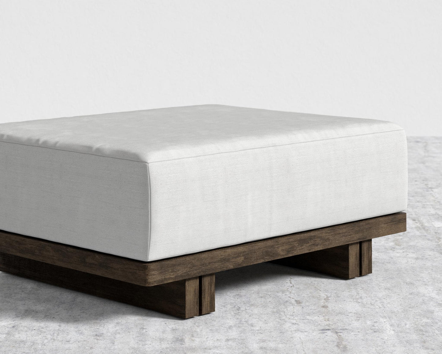 Kyoto Ottoman - Kyoto Truffle - Deep-cut, Performance Linen - Swan