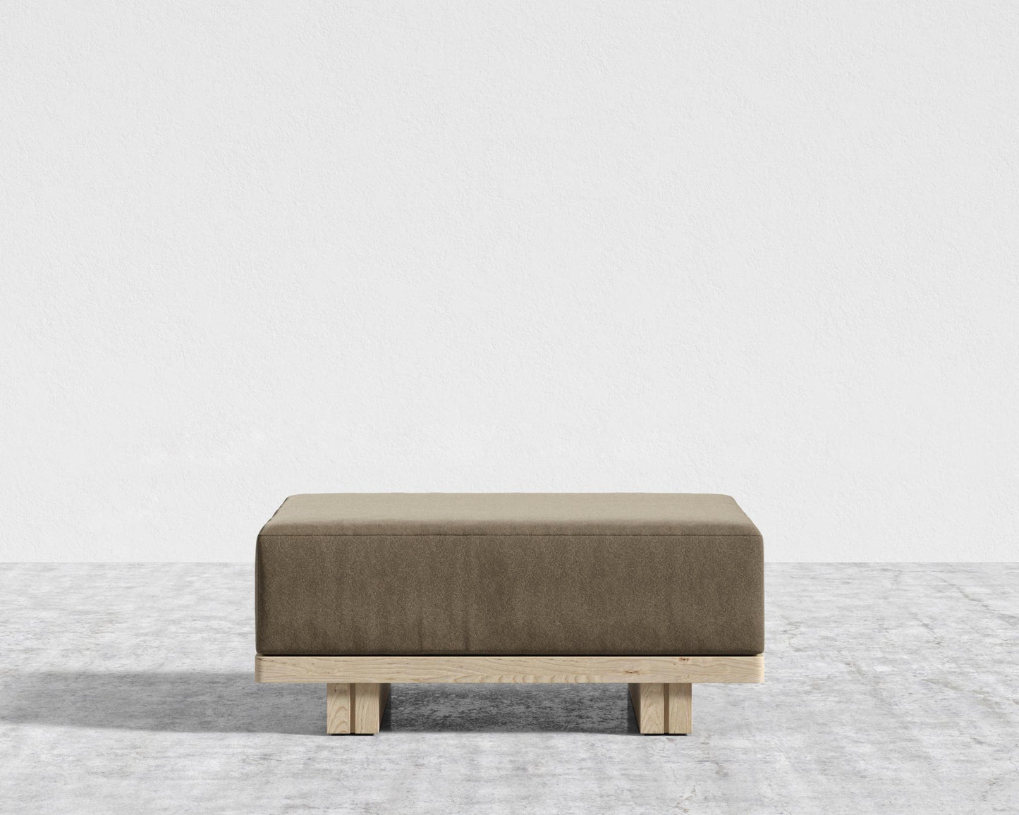 Kyoto Ottoman - Kyoto Truffle - Deep-cut, Ombra Velvet - Smoky Brown