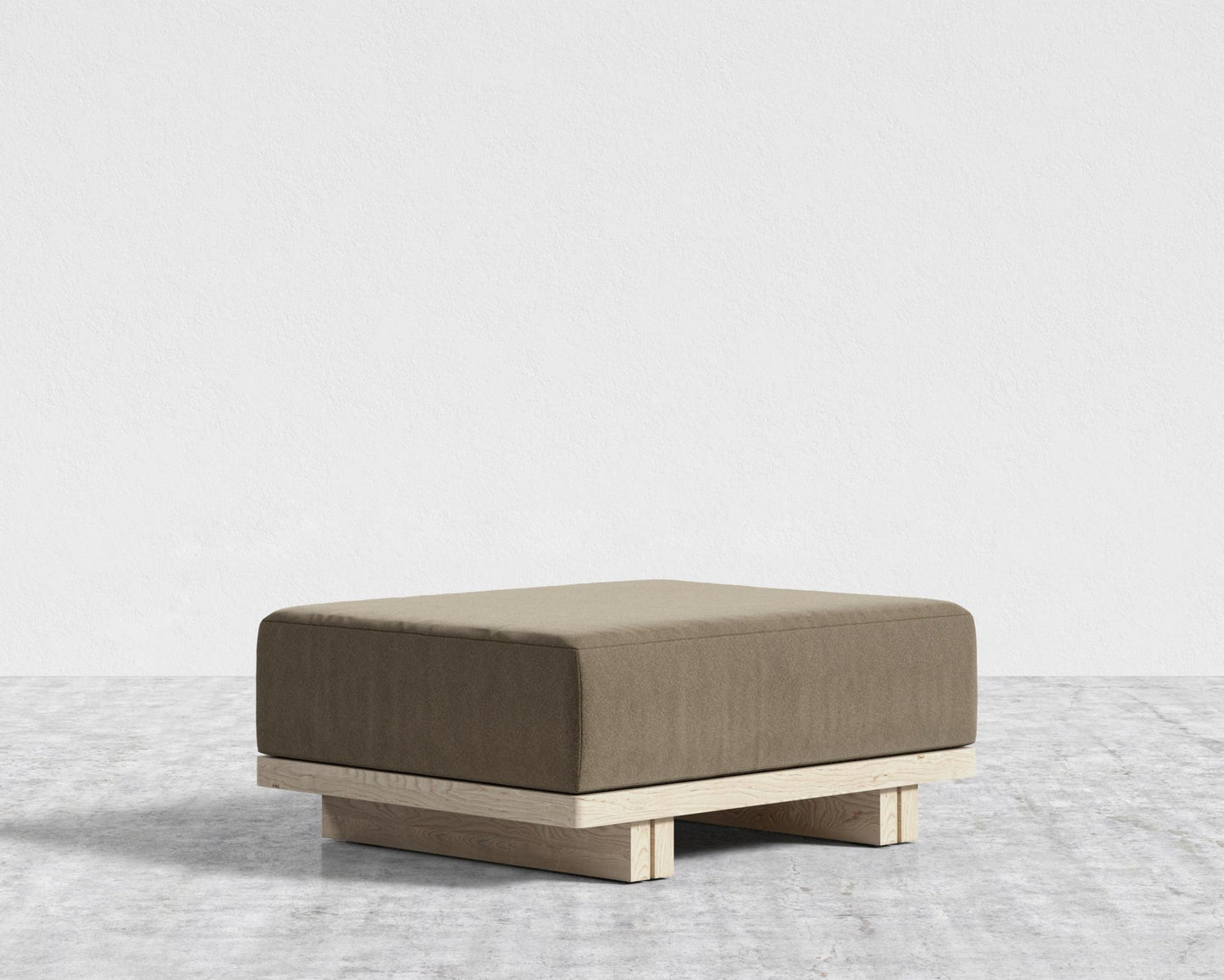 Kyoto Ottoman - Kyoto Truffle - Deep-cut, Ombra Velvet - Smoky Brown