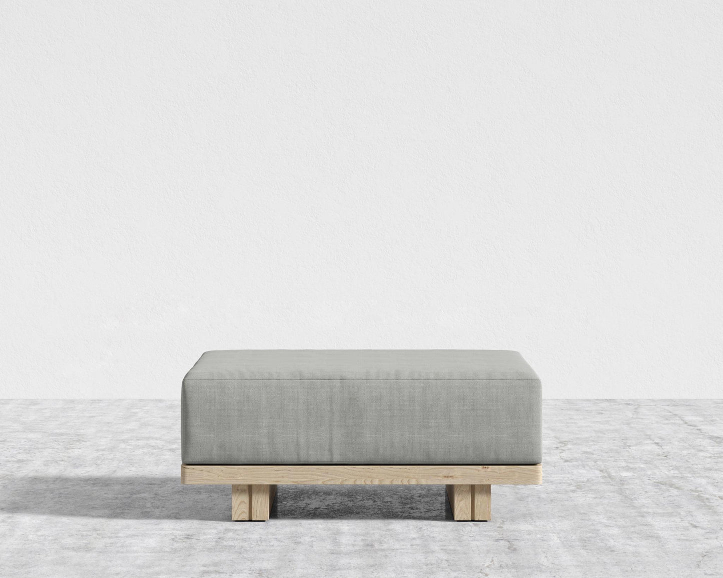 Kyoto Ottoman - Kyoto Truffle - Deep-cut, Performance Linen - Dove