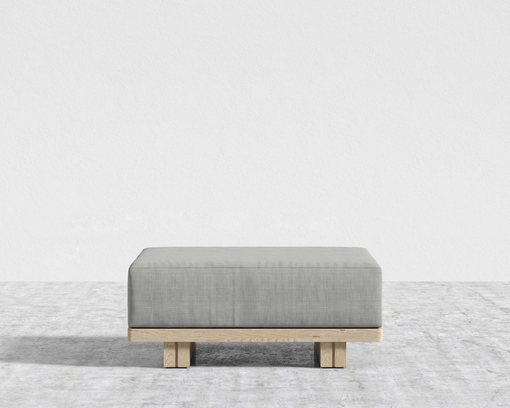 Kyoto Ottoman - Kyoto Truffle - Deep-cut, Performance Linen - Dove