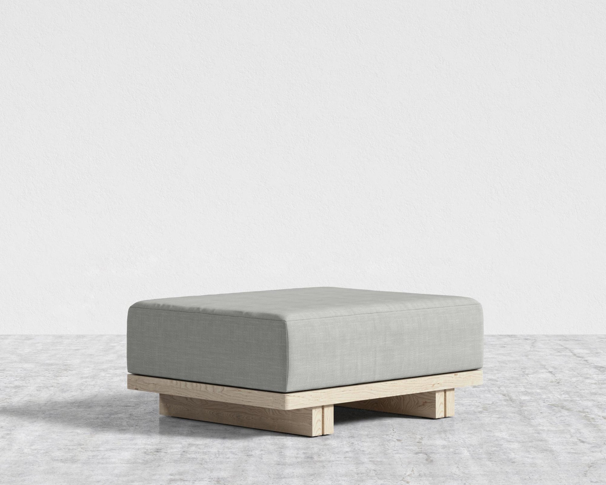 Kyoto Ottoman - Kyoto Truffle - Deep-cut, Performance Linen - Dove