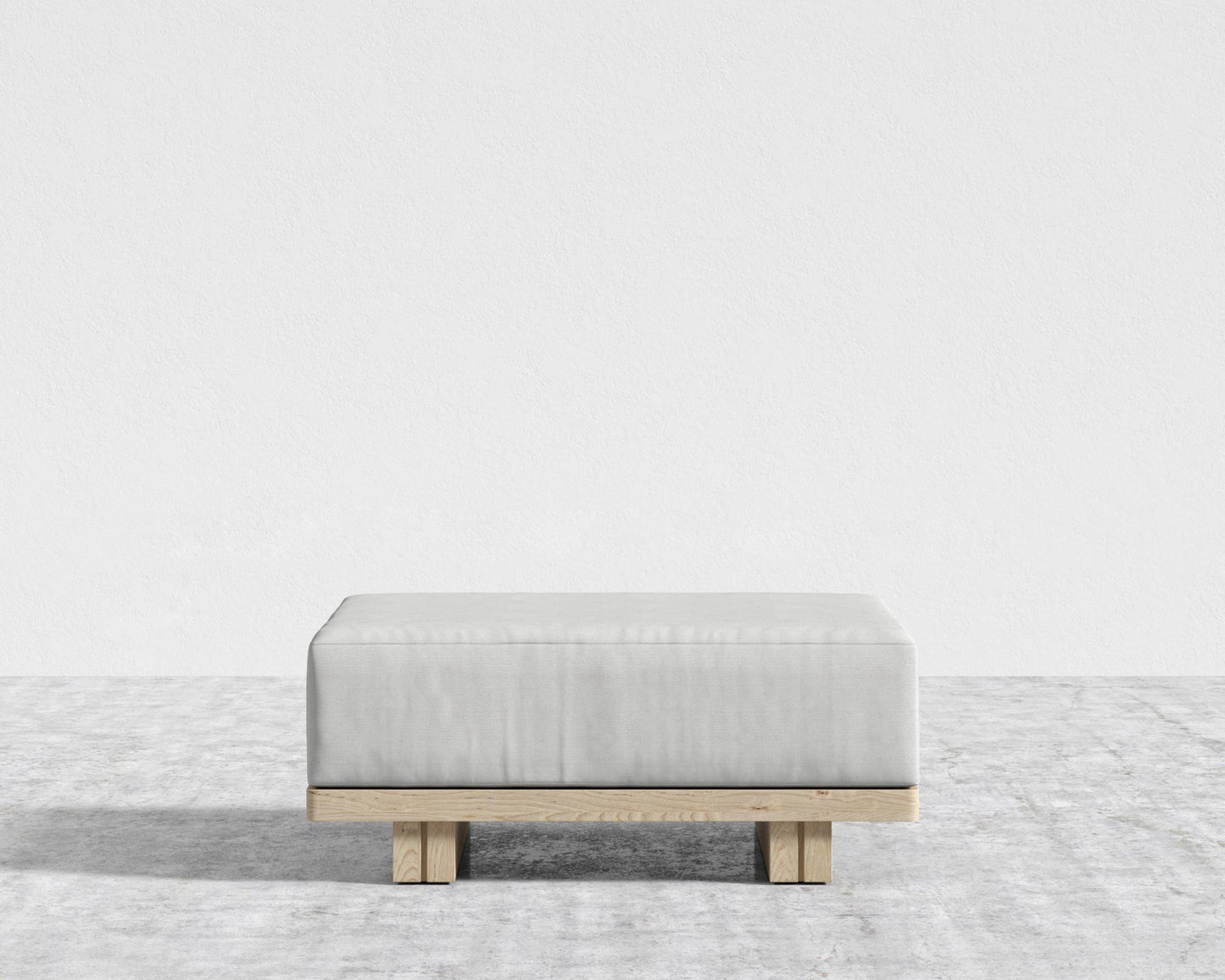 Kyoto Ottoman - Kyoto Truffle - Deep-cut, Performance Linen - Swan