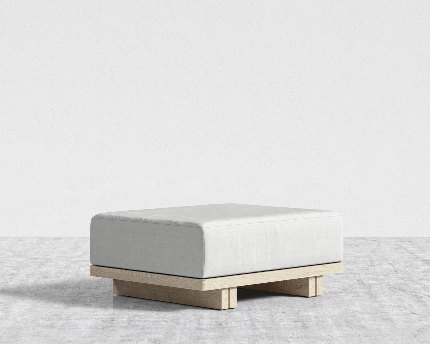 Kyoto Ottoman - Kyoto Truffle - Deep-cut, Performance Linen - Swan