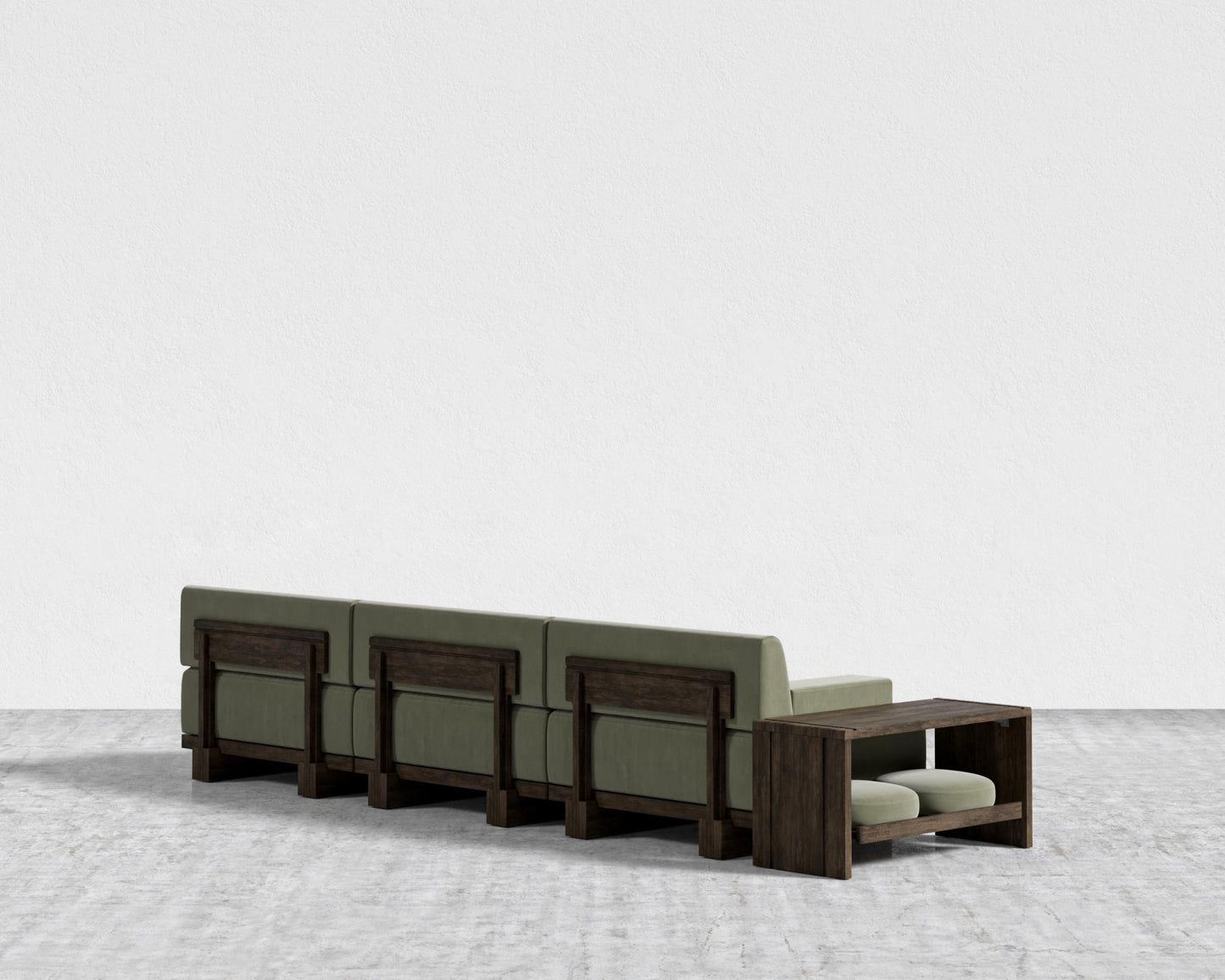 Kyoto Sectional Sofa - Kyoto Truffle - Deep-cut, Cotton Velvet - Verdant