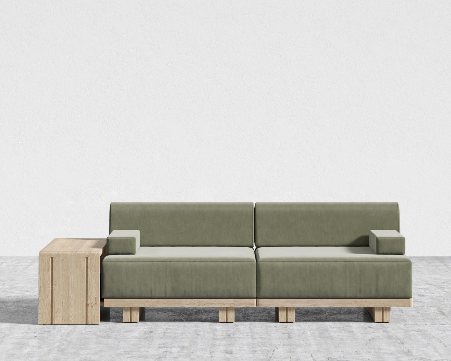 Kyoto Modular Sofa - Kyoto Truffle - Deep-cut, Cotton Velvet - Verdant
