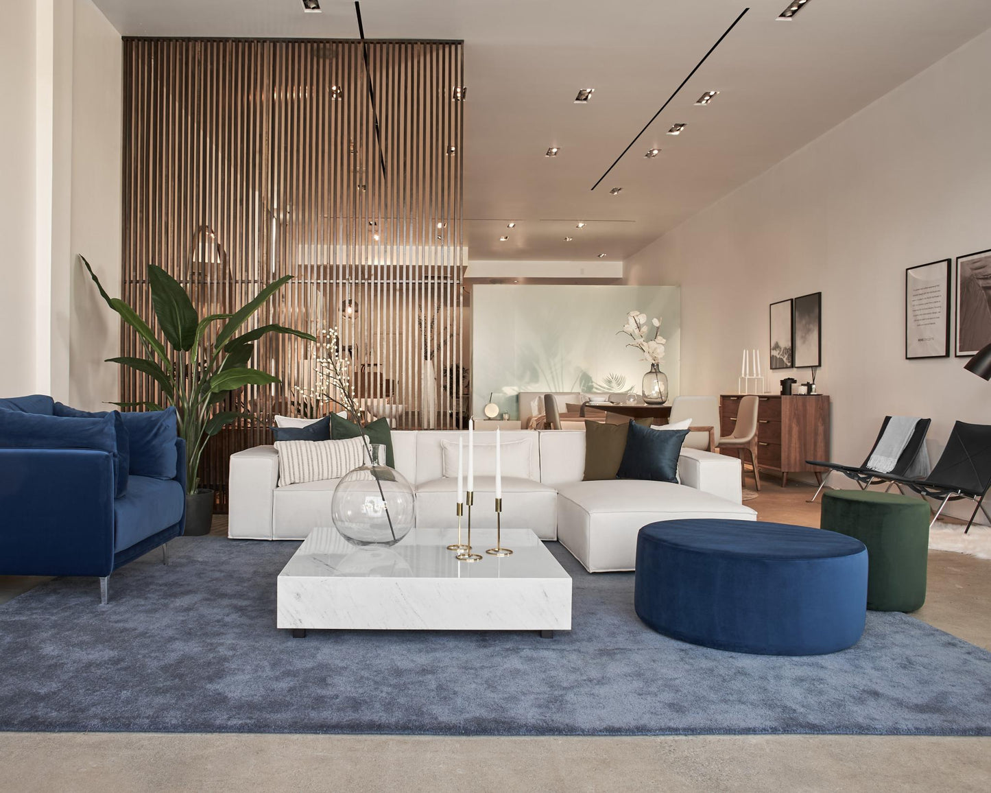 Nova poufs - Featuring Porter Sectional and Liza coffee table