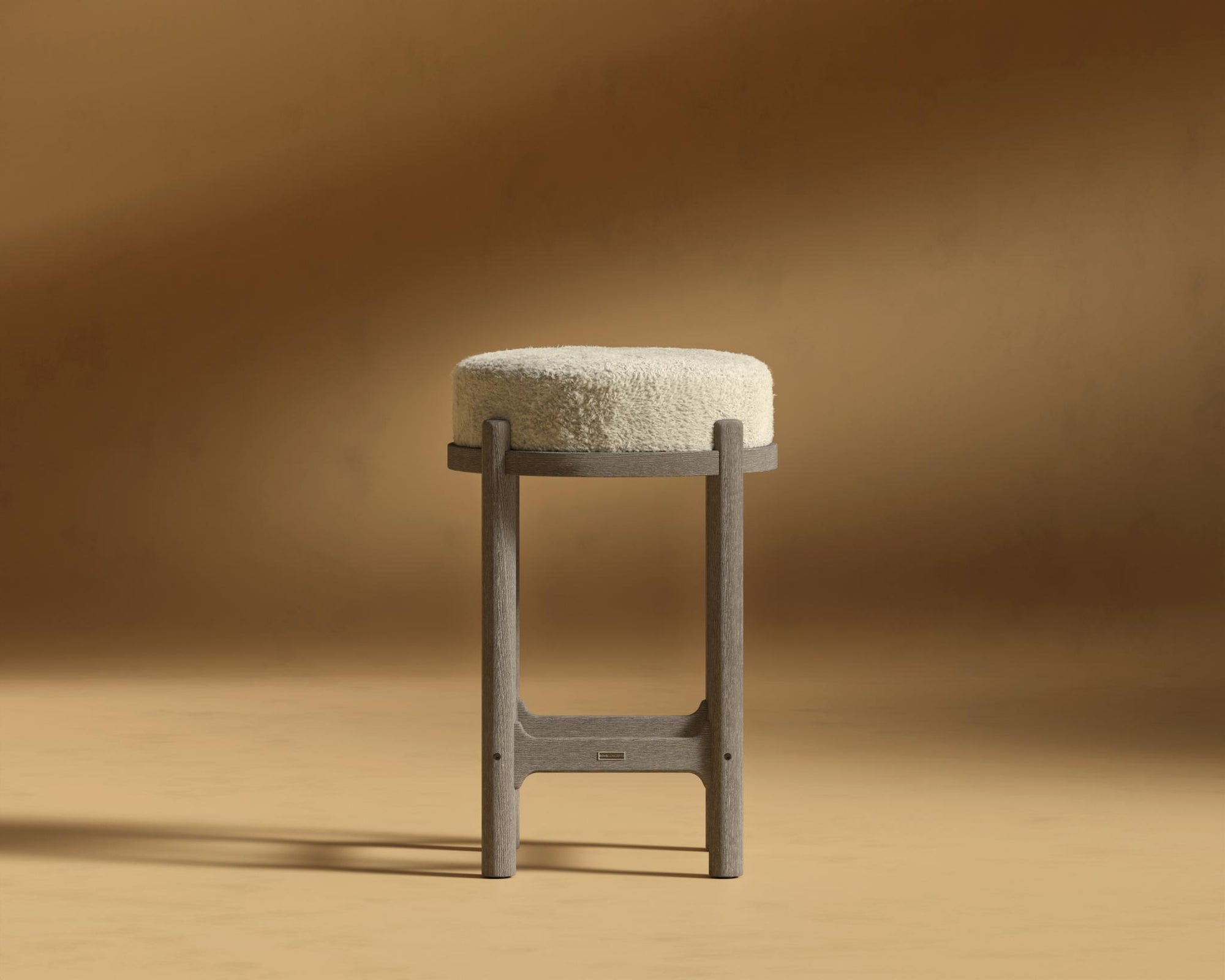 Lana Counter Stool - Grey Oak, Shearling - Almond