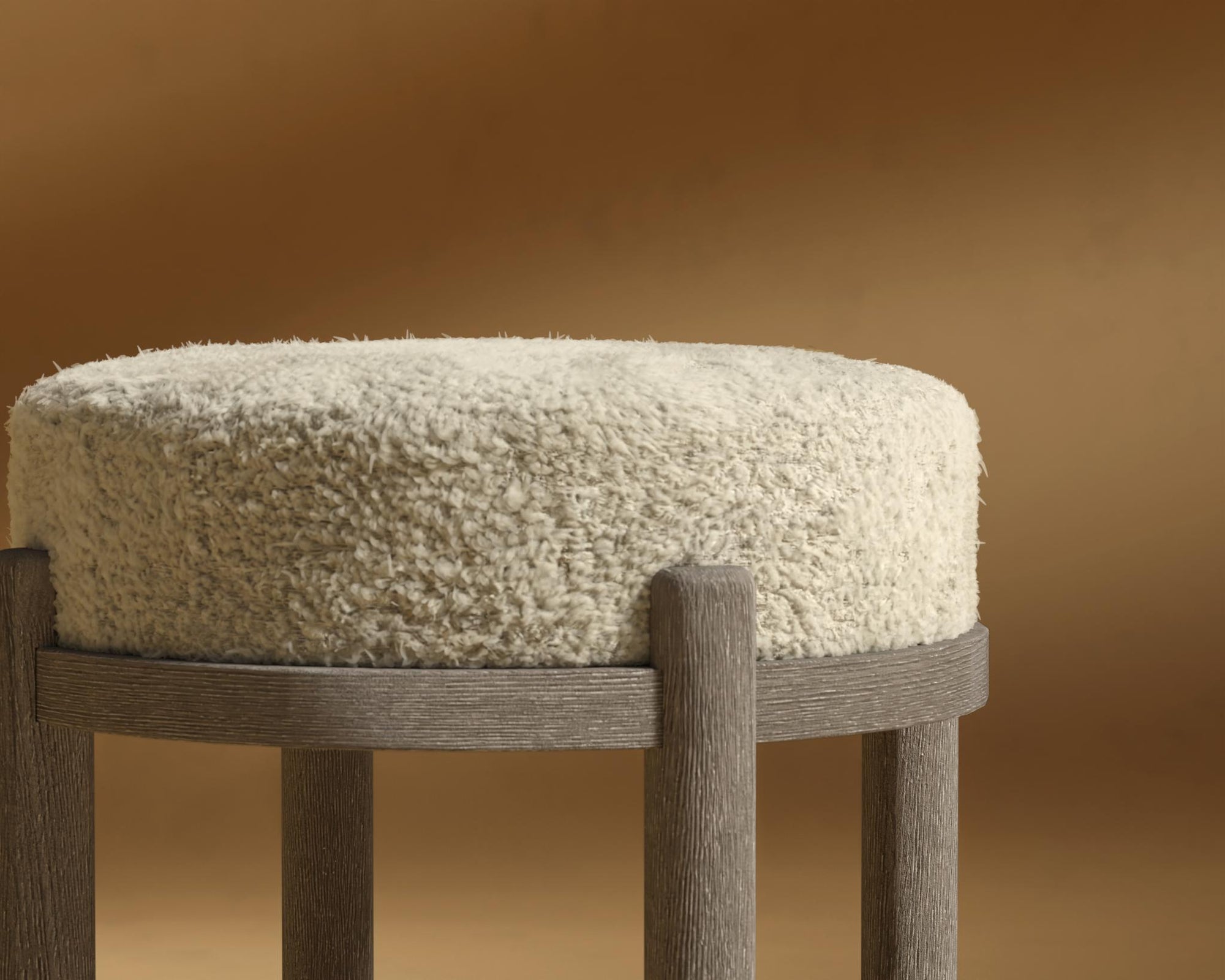 Lana Counter Stool - Grey Oak, Shearling - Almond