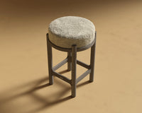 Lana Counter Stool - Grey Oak, Shearling - Almond