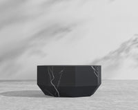 Leia Coffee Table - 29" x 29", Black Pietra Ceramic