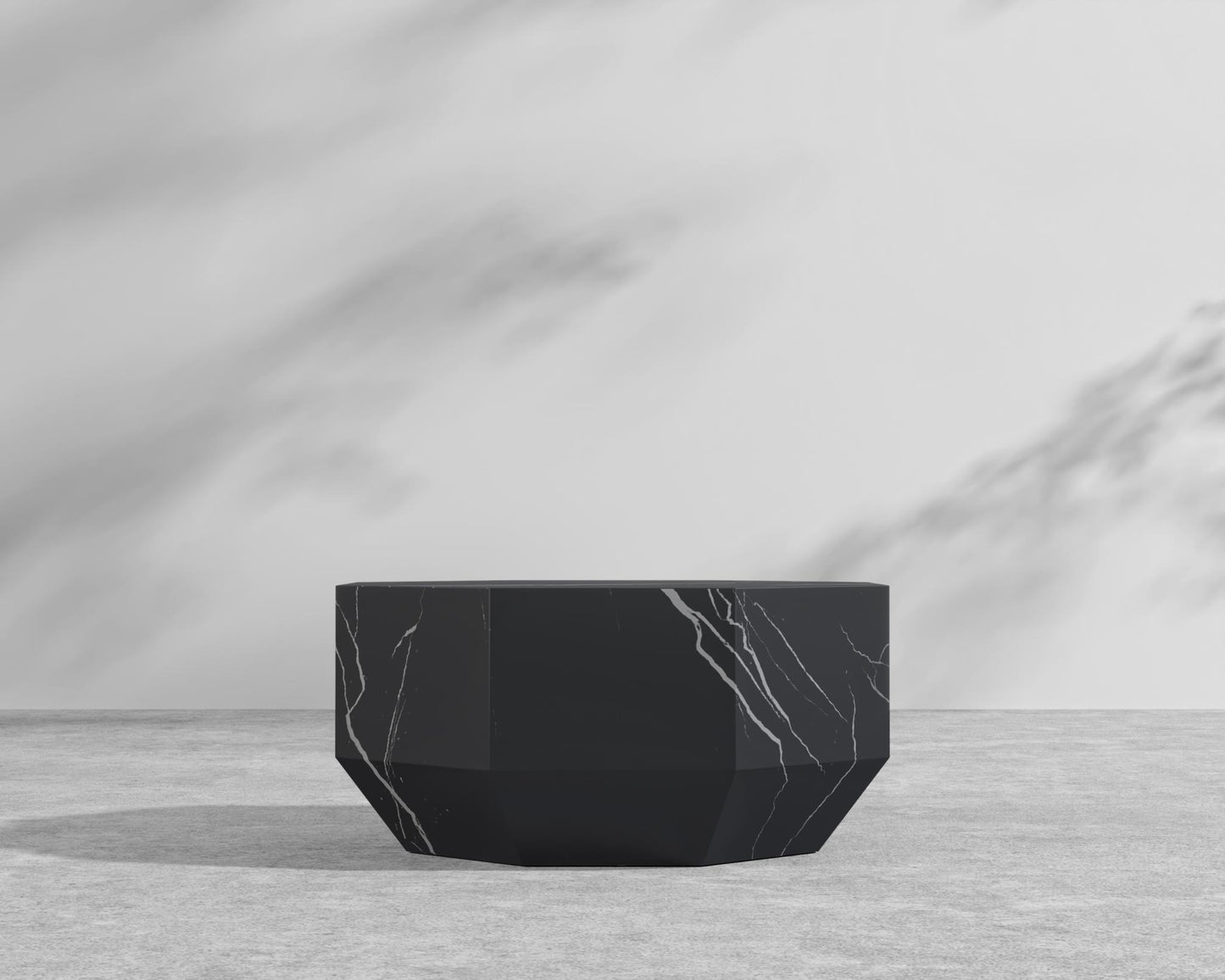 Leia Coffee Table - 29" x 29", Black Pietra Ceramic