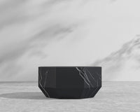 Leia Coffee Table - 29" x 29", Black Pietra Ceramic