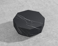 Leia Coffee Table - 29" x 29", Black Pietra Ceramic