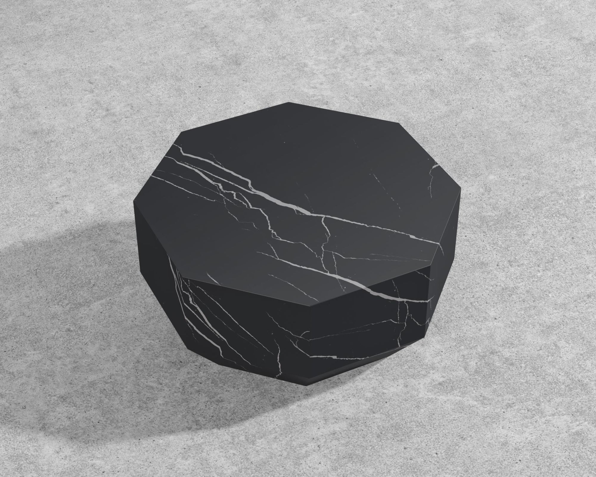 Leia Coffee Table - 29" x 29", Black Pietra Ceramic