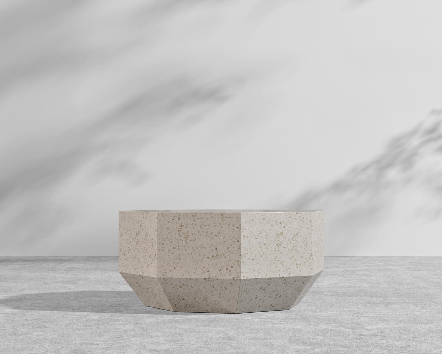 Leia Coffee Table - 29" x 29", White Terrazzo