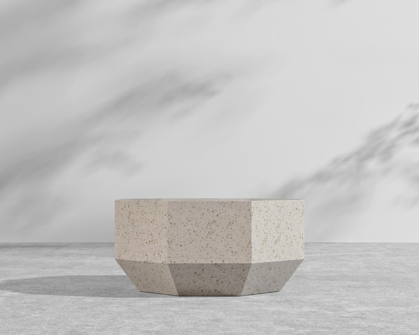 Leia Coffee Table - 29" x 29", White Terrazzo