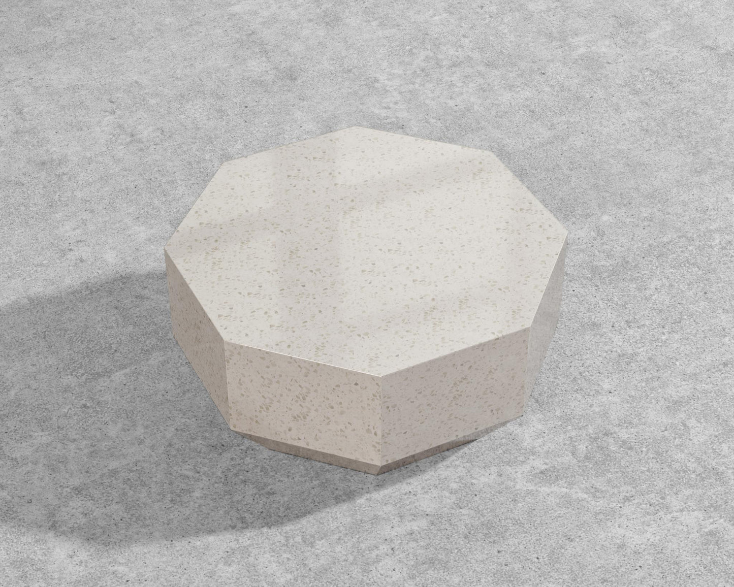 Leia Coffee Table - 29" x 29", White Terrazzo