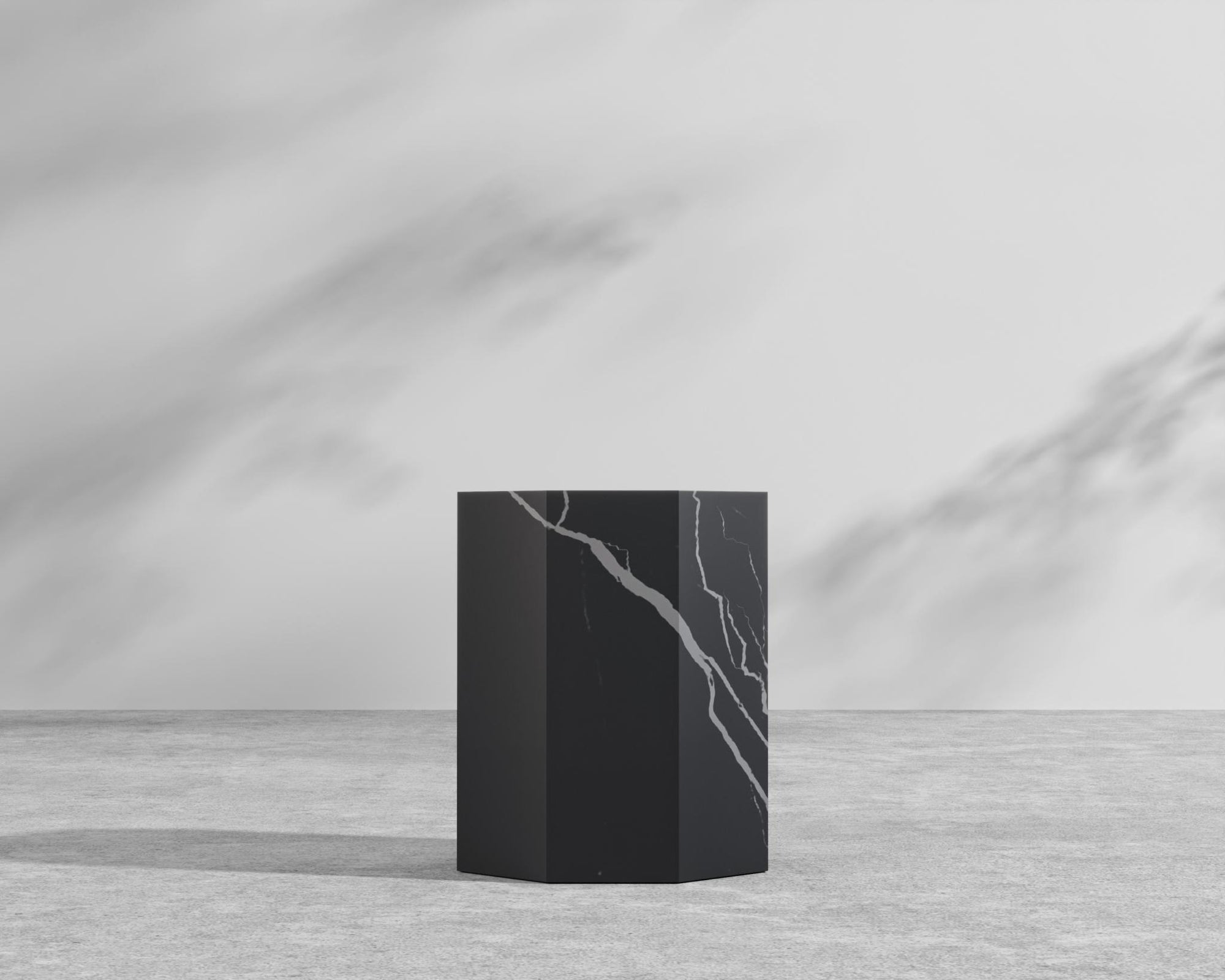 Leia Side Table - 15" x 15", Black Pietra Ceramic