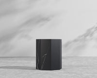 Leia Side Table - 15" x 15", Black Pietra Ceramic