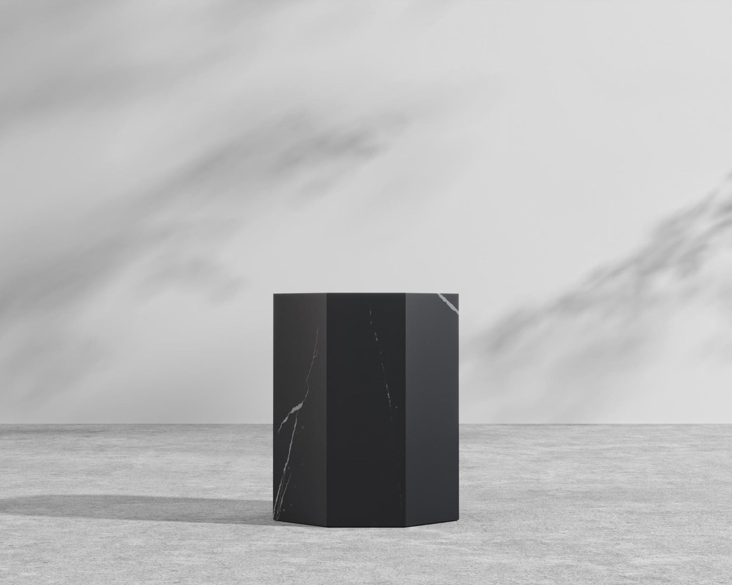 Leia Side Table - 15" x 15", Black Pietra Ceramic