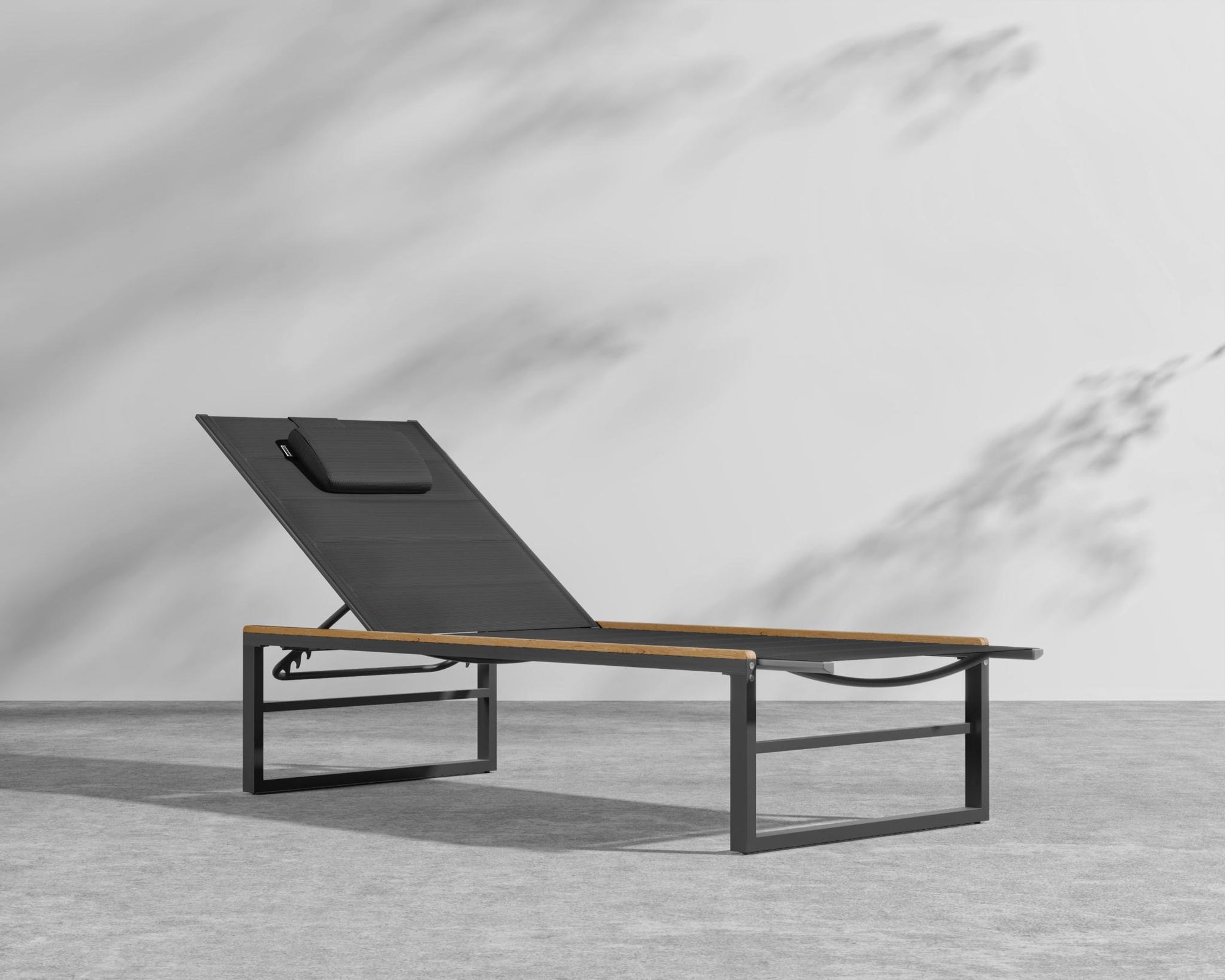 Linnea Outdoor Lounger - Black, Teak